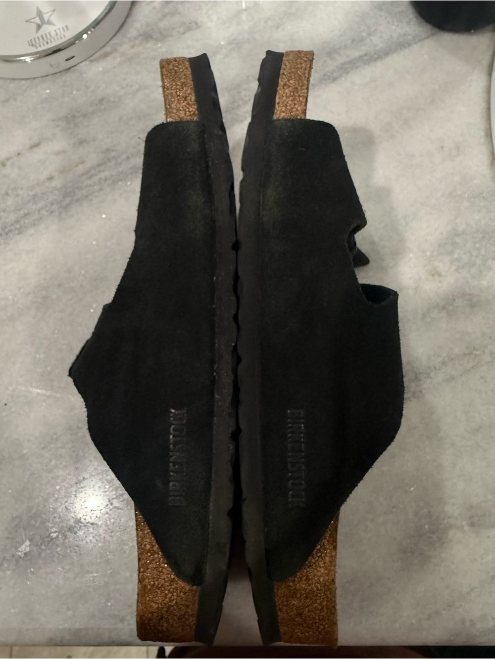 Birkenstock Black Two-Strap Suedes Sandal Arizona Soft Footbed Sz EU 41 - Picture 4 of 4